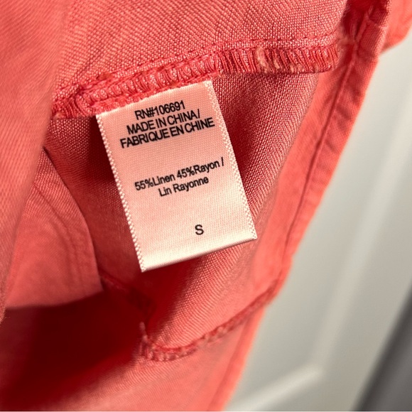 Young Fabulous & Broke Coral V-Neck Sleeveless Linen Blend Veda Vest NWT Small - Picture 4 of 6